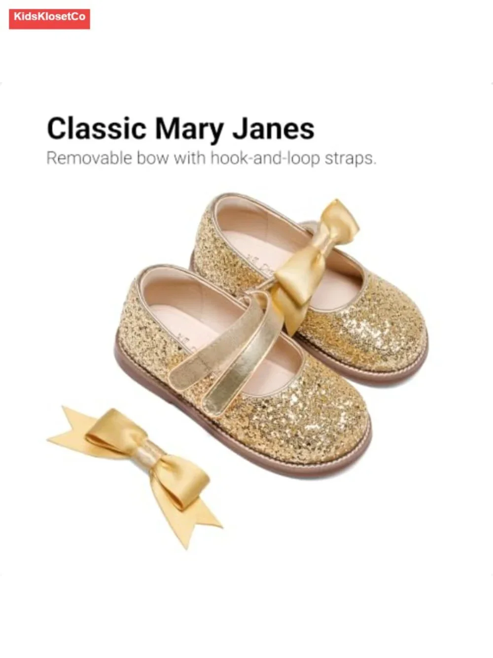 Girls Mary Jane School Flats Dress Shoes, Wide Toe Bow Toddler Ballet Flats,